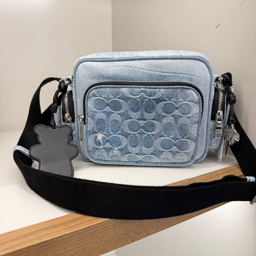 Coach Fletcher Crossbody Bag In Loved Signature Denim CEA06